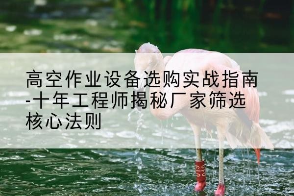 彝良剪叉式升降机厂家-高空作业设备选购实战指南-十年工程师揭秘厂家筛选核心法则